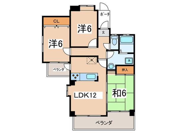 リベラルパレス文の里の物件間取画像